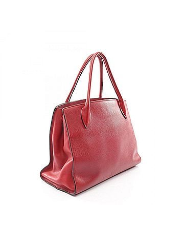 Prada Prada SAFFIANO CUIR C Monochrome 2-Way Handbag, Saffiano Leather, Women's, Red, 1BA155 (view 2)