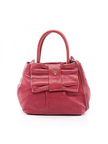 Prada Prada NAPPA FIOCCO 2-Way Handbag, Leather, Women's, Red (BN1604) (view 1)