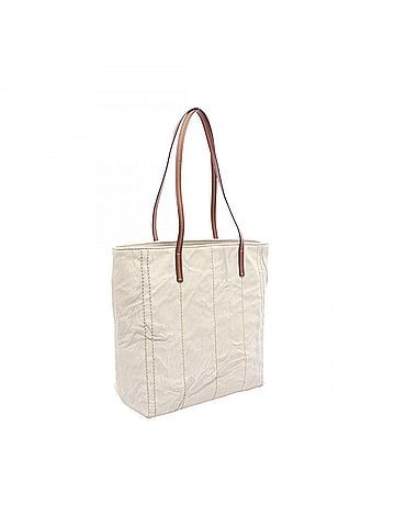 Prada Prada MISTOLINO+VITEL Tote Bag/Handbag, Canvas and Leather, Women's, Ivory/Brown, 1BG347 (view 2)