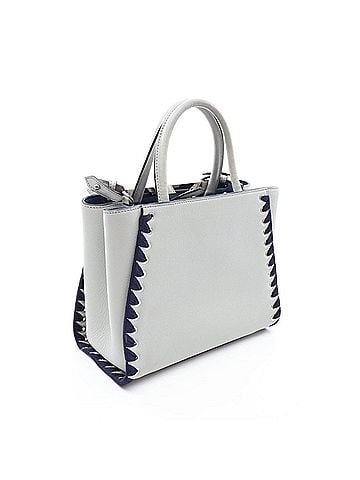 Fendi Fendi Petite Toujours 2-Way Handbag, Leather, Women's, Gray/Navy, 8BH258 (view 2)