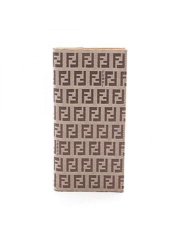 Fendi Fendi Zucchino Bi-fold Long Wallet, Canvas and Leather, Women's, Beige/Brown (view 1)