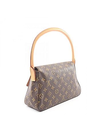 Louis Vuitton Louis Vuitton Mini Looping Handbag, Coated Canvas and Leather, Monogram Pattern, Women's, Brown, M51147 (view 2)