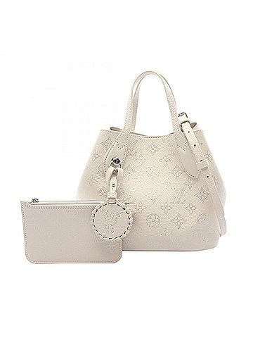 Louis Vuitton Louis Vuitton Blossom PM Mahina 2-Way Handbag, Leather, Women's, White/Silver, M11842 (view 1)