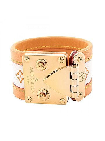 Louis Vuitton Louis Vuitton LOUIS VUITTON Bracelet Cellule Monogram Multicolor Blanc Accessory Leather Women's Beige White (view 1)