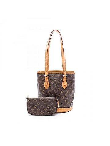 Louis Vuitton Louis Vuitton Bucket PM Monogram Handbag, Coated Canvas Leather, Women's, Brown, M42238 (view 1)