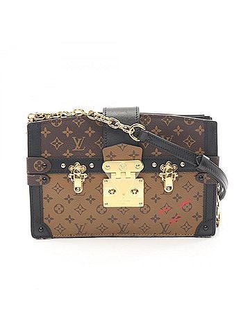 Louis Vuitton Louis Vuitton Trunk Clutch Shoulder Bag Handbag, Coated Canvas and Leather, Monogram Reverse, Women's, Brown/Black, M43596 (view 1)