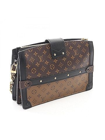 Louis Vuitton Louis Vuitton Trunk Clutch Shoulder Bag Handbag, Coated Canvas and Leather, Monogram Reverse, Women's, Brown/Black, M43596 (view 2)