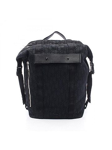 Christian Dior Christian Dior Dior Safari Oblique Backpack/Handbag, Canvas &amp; Leather, Men's, Black (view 1)