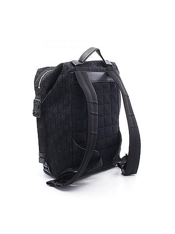 Christian Dior Christian Dior Dior Safari Oblique Backpack/Handbag, Canvas &amp; Leather, Men's, Black (view 2)