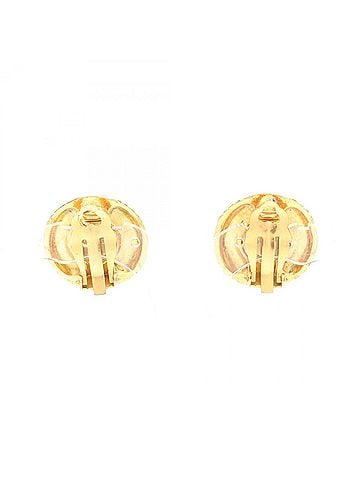 Chanel Chanel Round Earrings, Gold Plated (GP), Faux Pearl, Women's, Gold/White Tones (view 2)