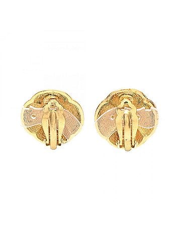 Chanel Chanel Coco Mark Clover Earrings, Gold Plated (GP), Women's, Tone (view 2)