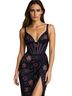 Whisper Floral Black Pink Cocktail Dress Size M - photo 5