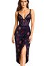 Whisper Floral Black Pink Cocktail Dress Size M - photo 1