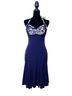 Cache Paisley Blue White Cocktail Dress Size 6 - photo 1