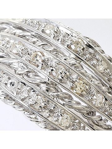 Unbranded 18K (18-karat white gold) ring with 1 diamond (carat mark not stamped), total weight 4.4g, jewelry. (view 2)