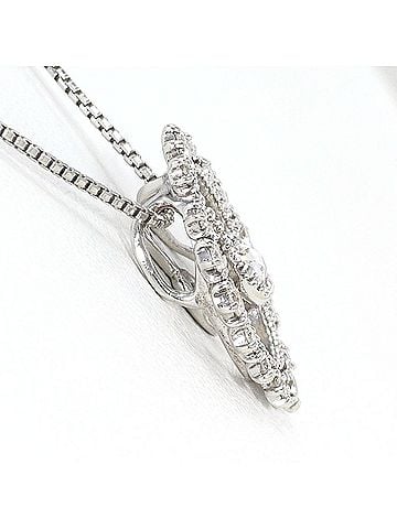 Unbranded 18K (18-karat white gold) necklace with 0.05ct and 0.13ct diamonds, total weight 2.8g, 45cm length, jewelry. (view 2)