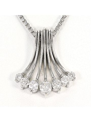 Unbranded PT900 Platinum / PT850 Necklace with 0.52ct Diamond, Total Weight 10.6g, 43cm, Jewelry (view 1)