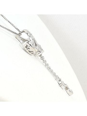 Unbranded 18K (18-karat white gold) necklace with 0.16ct diamond, total weight 6.8g, 45cm length. Jewelry. (view 2)