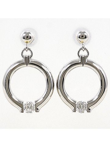 Unbranded PT900 Platinum Earrings with 0.20ct Diamonds, Total Weight 11.1g, Jewelry (view 1)