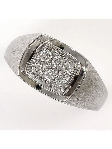 Unbranded 18K (18-karat white gold) ring with 1 diamond (0.23ct), card included, total weight 8.1g, jewelry. (view 1)