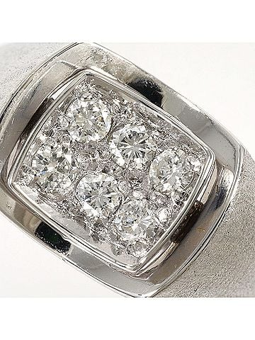 Unbranded 18K (18-karat white gold) ring with 1 diamond (0.23ct), card included, total weight 8.1g, jewelry. (view 2)