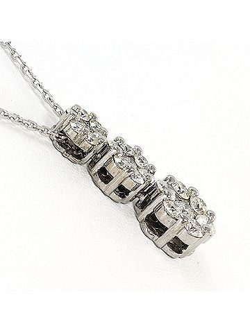 Unbranded 18K (18-karat white gold) necklace with 1.50ct diamond, card design, total weight 7.5g, 42cm length, jewelry. (view 2)