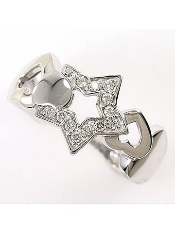 Unbranded 18K (18-karat white gold) ring with 1 diamond (0.11ct), card included, total weight 4.3g, jewelry. (view 1)