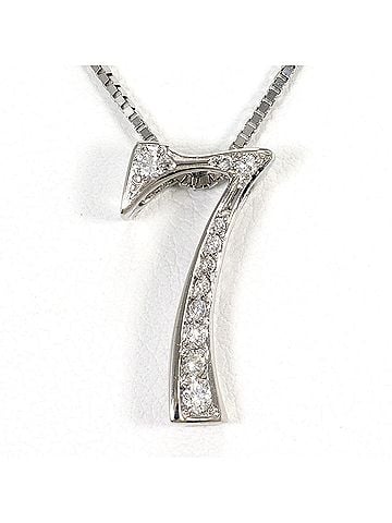 Unbranded 18K (18-karat white gold) necklace with 0.17ct diamond, card design, total weight 3.8g, 45cm length, jewelry. (view 1)