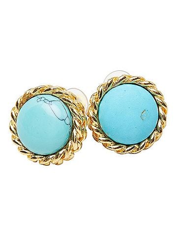 Chanel Chanel Vintage Round Earrings, Blue Gold Plated, Women's. (view 1)
