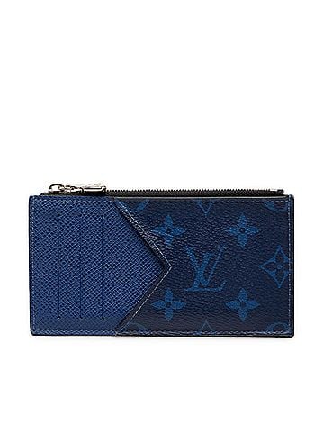 Louis Vuitton Louis Vuitton Monogram Taiga Rama Coin Card Holder Wallet/Coin Case Fragment M30270 Cobalt Blue Leather Women's LOUIS VUITTON (view 1)