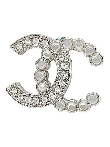 Chanel Chanel Coco Mark Single Stud Earring, B25V Stamped, Silver, Metal Rhinestone, Faux Pearl, Women's CHANEL (view 1)
