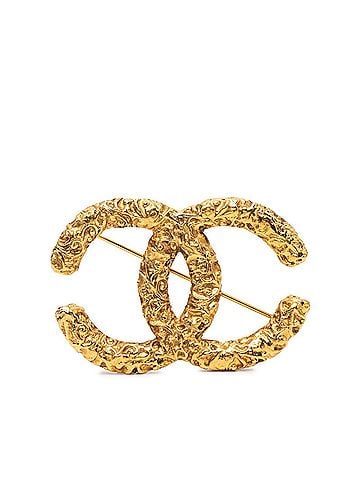 Chanel Chanel Coco Mark Lava Brooch Gold Plated GP Women's CHANEL (view 1)