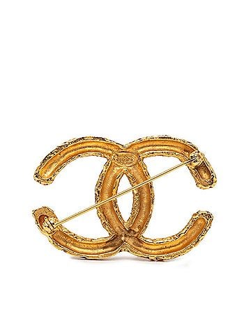 Chanel Chanel Coco Mark Lava Brooch Gold Plated GP Women's CHANEL (view 2)