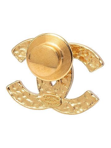 Chanel Chanel Coco Mark Brooch Pin Pins 02A Gold Black Plated Women's CHANEL (view 2)