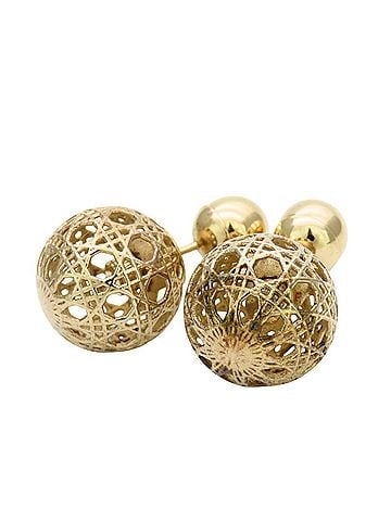Christian Dior Christian Dior Tribal Metal Gold Ball Earrings for Women (view 1)