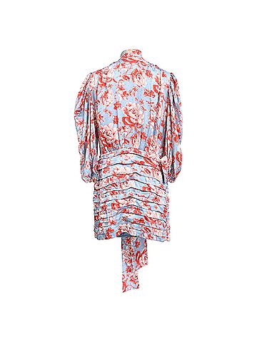 Magda Butrym Magda Butrym Setubal Pleated Floral-Print Mini Dress in Multicolor Silk (view 1)