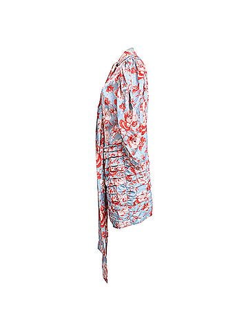 Magda Butrym Magda Butrym Setubal Pleated Floral-Print Mini Dress in Multicolor Silk (view 2)