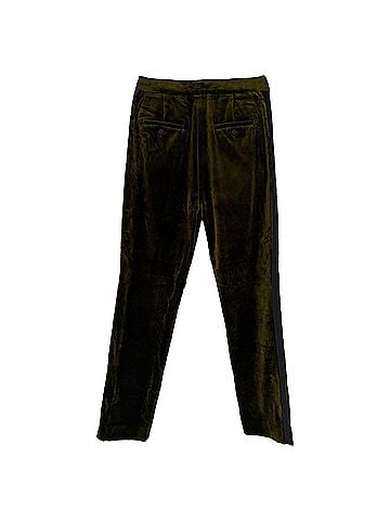 Max Mara Max Mara Straight-Leg Trousers in Olive Velvet (view 2)