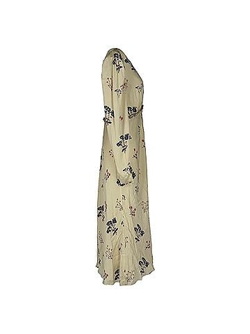 Self-Portrait Self-Portrait Floral-Print Crystal-Embellished Midi Dress in Cream Viscose (view 2)