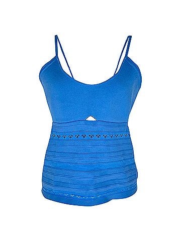 Victoria Beckham Victoria Beckham Cami Cutout Tank Top in Blue Viscose (view 1)
