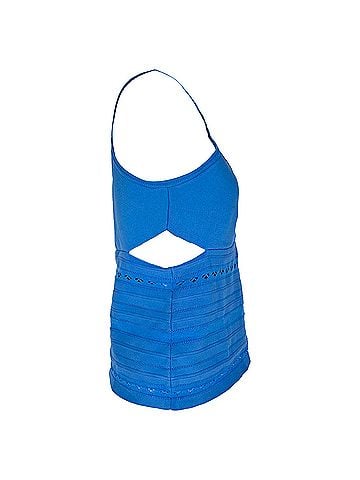 Victoria Beckham Victoria Beckham Cami Cutout Tank Top in Blue Viscose (view 2)