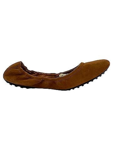 Tod's Tod's Golden-Ring Detail Ballet Flats in Brown Suede (view 1)