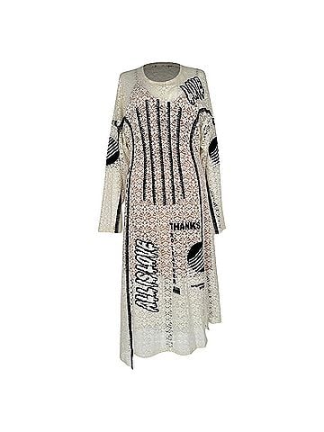 Stella McCartney Stella McCartney Embroidered Slogan Midi Dress in Multicolor Polyamide (view 1)