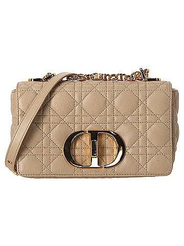 Christian Dior Dior Small Dior Caro Bag in Beige Leather (view 1)