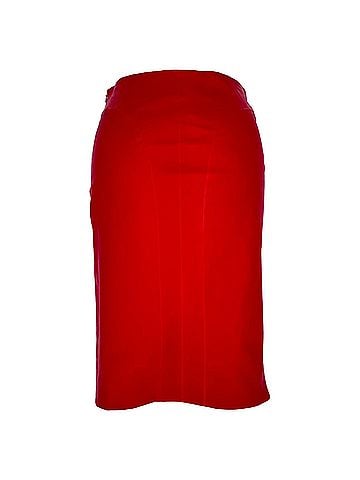 Joseph Joseph Midi Skirt in Red Leather (view 2)