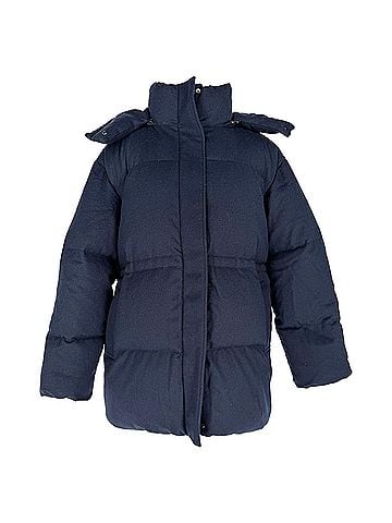 Joseph Joseph Dorset Brushed Flannel Down Jacket in Navy Blue Wool (view 1)