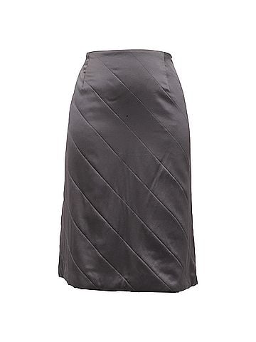 Oscar De La Renta Oscar De La Renta Knee Length Skirt in Grey Silk (view 1)