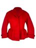 Burberry 100% Wool Red Burberry Peplum Coat in Red Virgin Wool Size 4 - photo 1