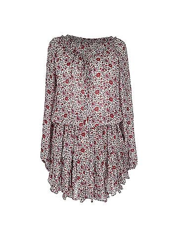 LoveShackFancy LoveShackFancy Popover Dress in Multicolor Silk (view 1)