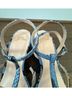 J.Crew Snake Print Blue Black Wedges Size 9 1/2 - photo 4